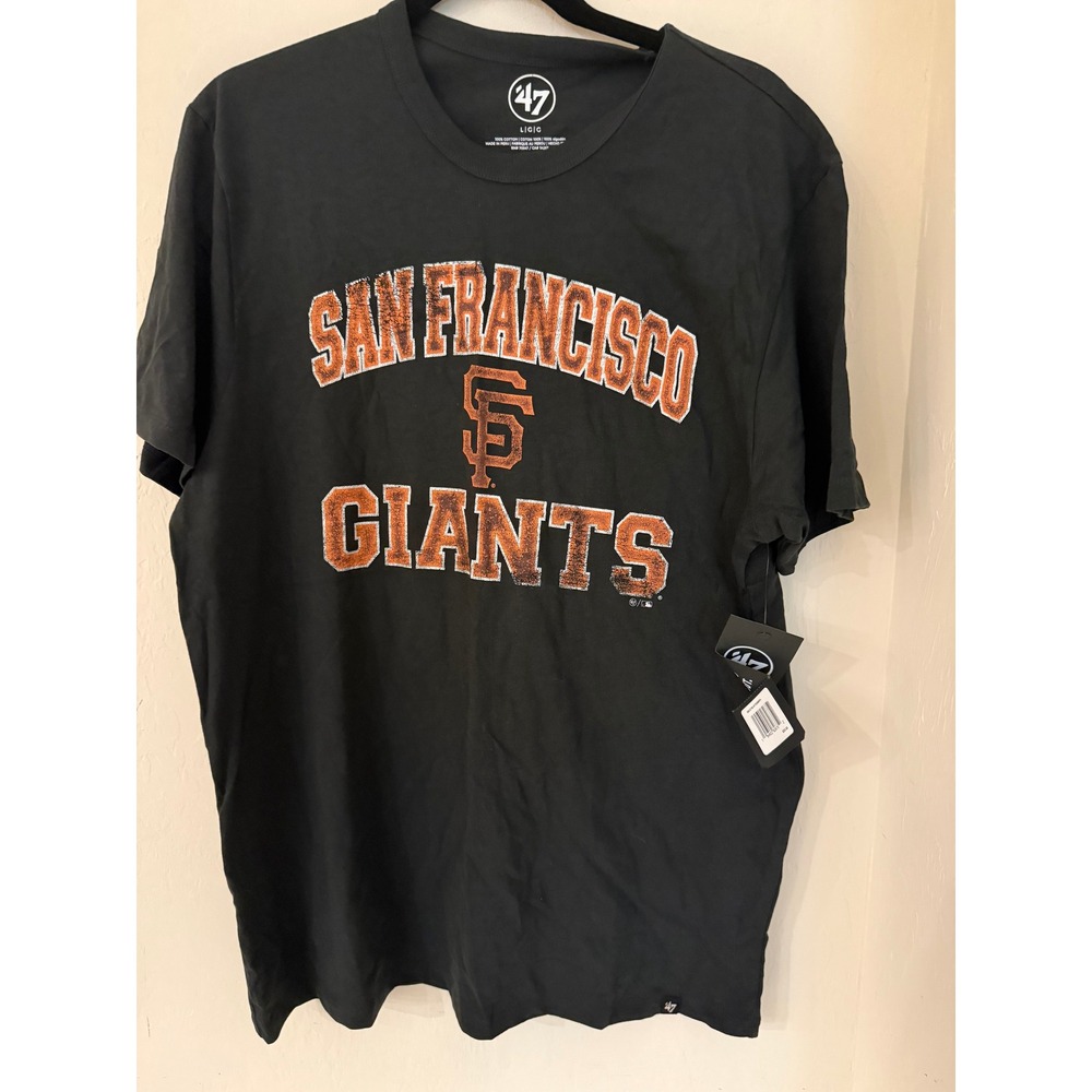 '47 Brand Men's San Francisco Giants Distressed Logo T-shirt Size Large NWT